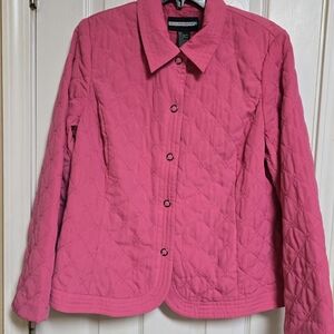 Requirements‎ Womens Pink Embossed Quilted Jacket Large